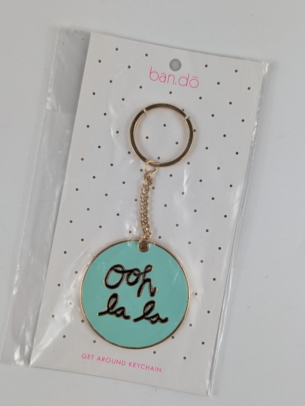 Ban.do Ooh La La Turquoise Gold Tone Keychain Bag Charm